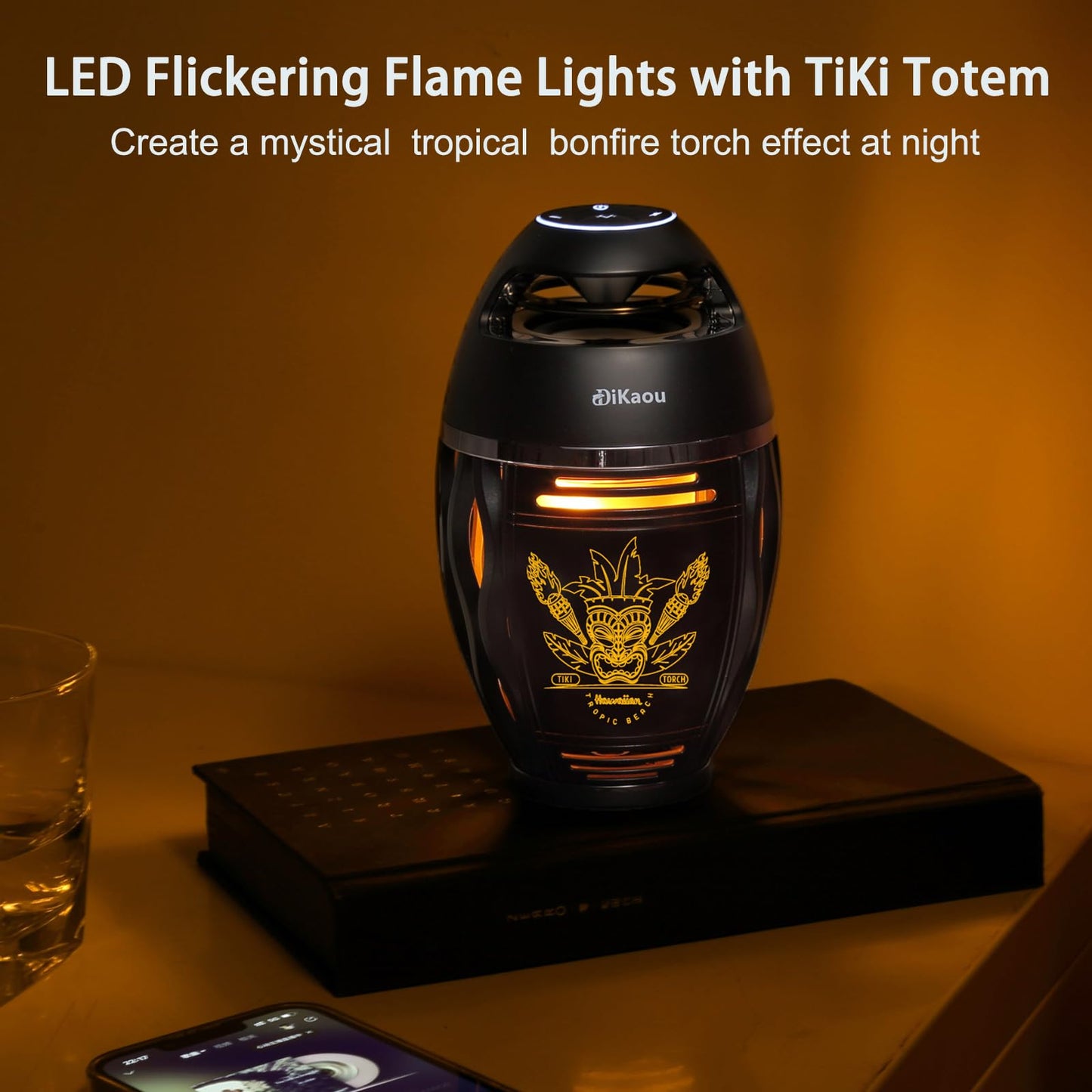 Gifts for Men Women, Bluetooth Speakers Outdoor with Flame Lights, Birthday Gifts for Him/Dad/Husband, Bluetooth 5.3 Wireless Speakers Base, Gift