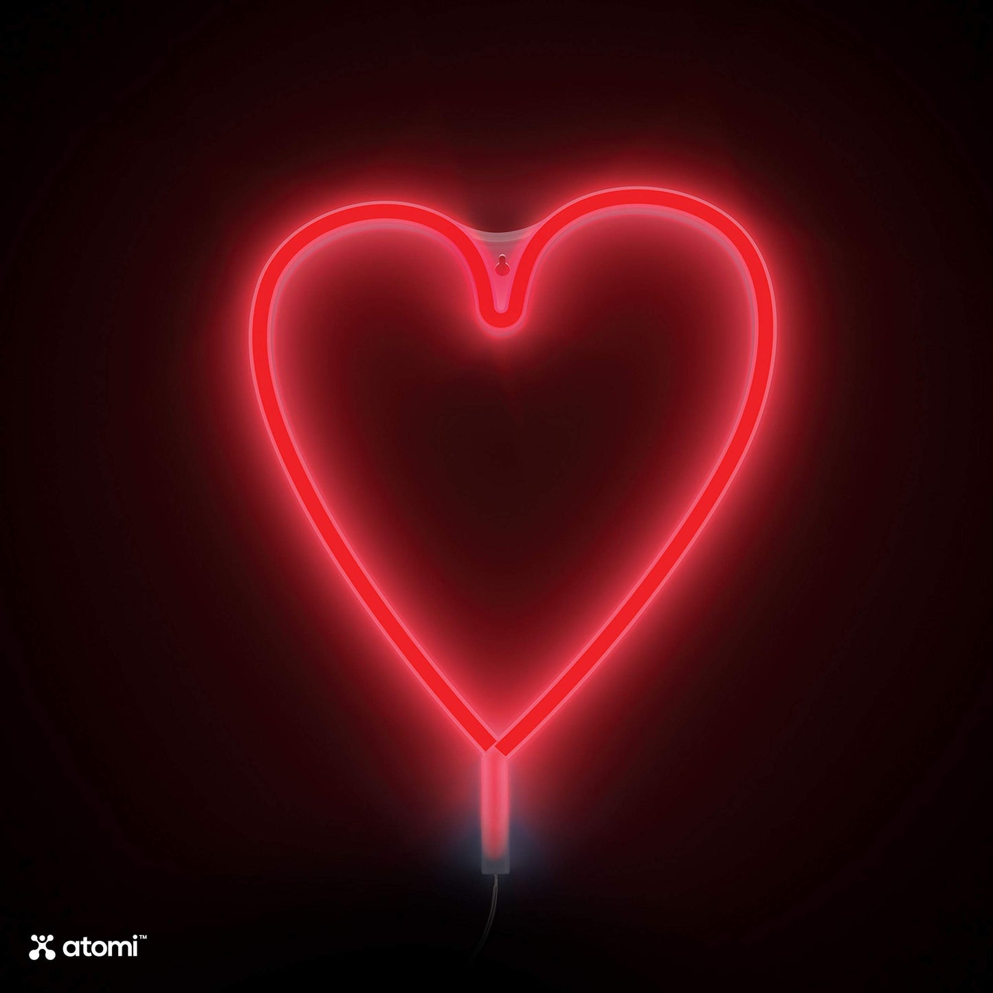 Atomi Smart Neon LED Light I Decorative Wall Art for Bedrooms, Bars & DIY Designs I USB Powered, 10 ft Cord - Red Heart