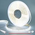 GOMING 24V COB LED Strip Light Cool White 6000K 32.8ft(10M) 3120LEDs CRI 93+ 6300lm Uniform Glow Flexible IP20 Not Waterproof LED Tape Lights for DIY