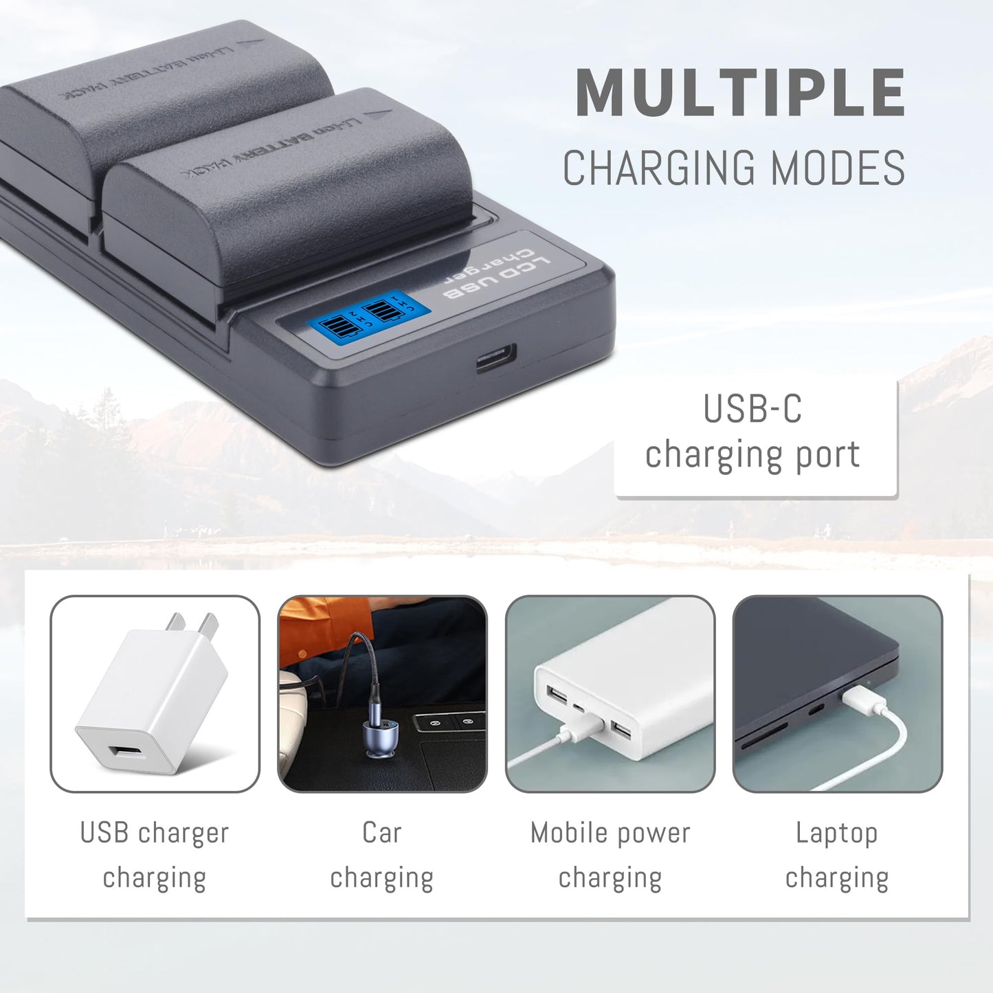 2-Pack LP-E6NH Battery with Fast Dual-Channel Charger Compatible for Canon EOS R EOS R5 EOS R6 EOS R6 II EOS R7 EOS 90D EOS 60D EOS 70D EOS 80D EOS 6D