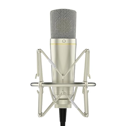 MA-67 Studio Condenser Microphone, 34mm Gold Large Diaphragm Capsule, Including Hydro Pop Filter, Metal Shock Mount, XLR Cable and Mic Bag - For Music