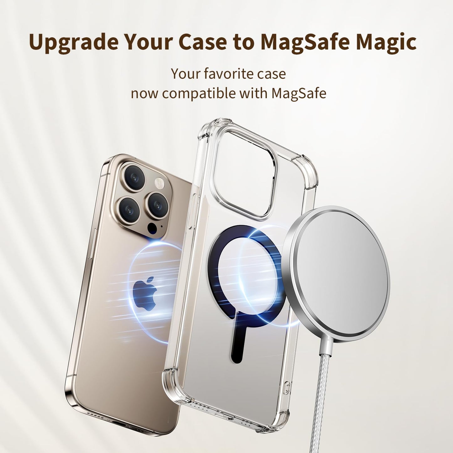 FlyCoco 2 Pack Magnetic Ring Compatible with MagSafe, Universal MagSafe Sticker, Magnetic Adapter Ring Wireless Charging for iPhone 15/14/13/12/11