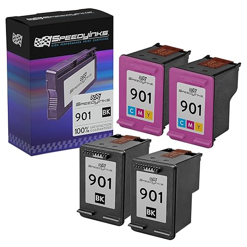 SPEEDYINKS Remanufactured Ink Cartridges Replacement for HP 901 Ink to use with HP OfficeJet 4500 J4680 J4580 J4680c J4550 J4540 G510a J4524 G510g