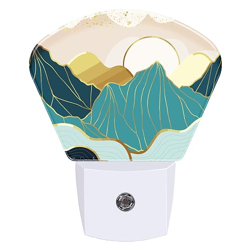AKKAVNIA Night Light Gold Mountain Plug-in LED Dusk-to-Dawn Sensor Soft Night Lamp,Suitable for Home Bedroom Bathroom Hallway Stairs