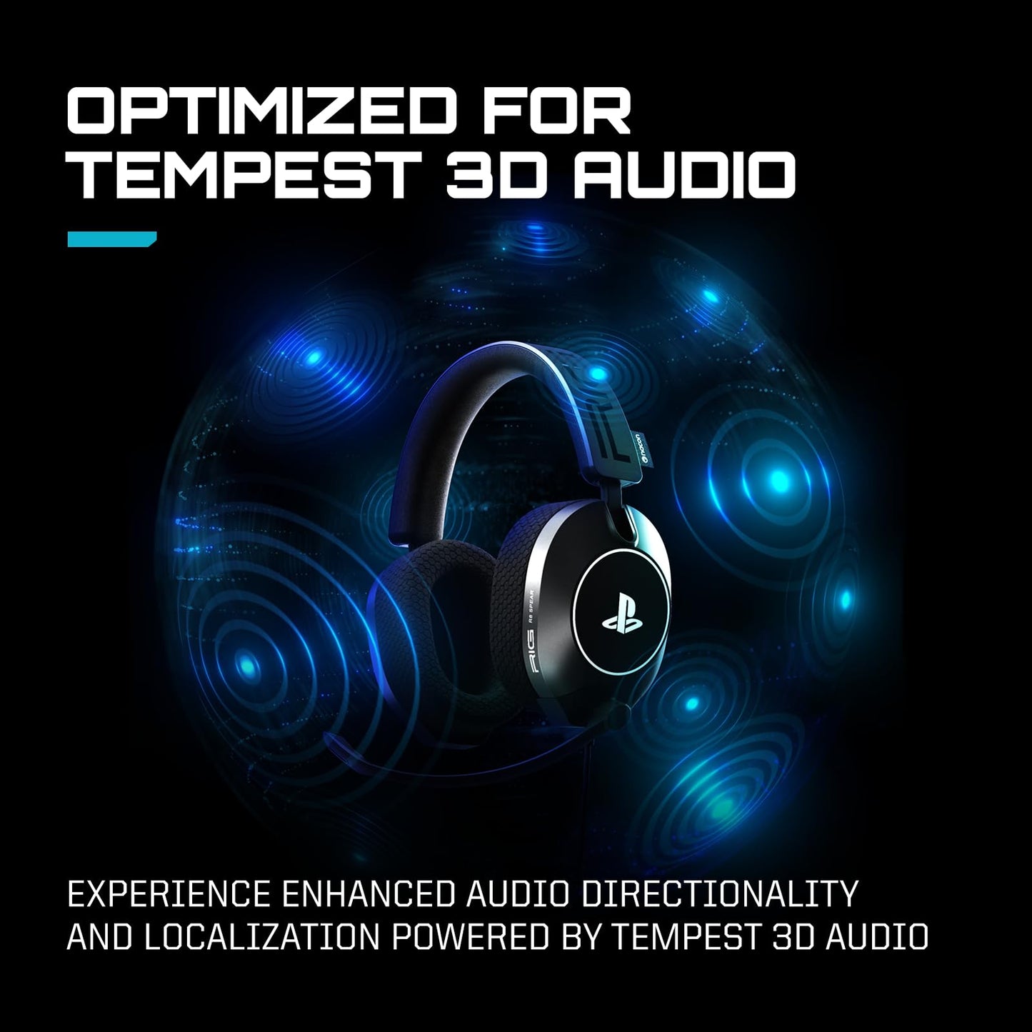 RIG R5 Spear PRO HS Competitive Wired Gaming Headset with Graphene Drivers Officially Licensed for PlayStation - Black