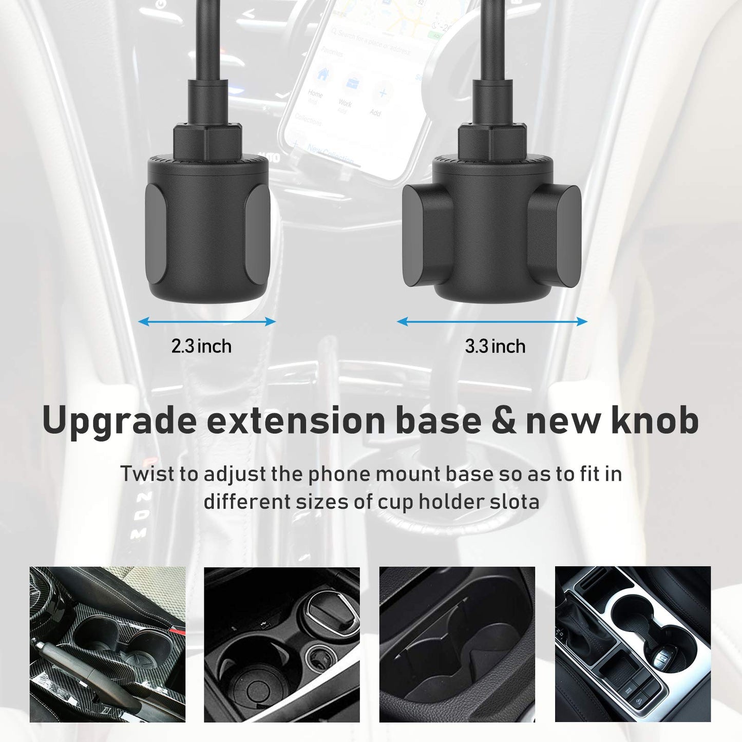 Phone Holders for Your Car, Cup Holder Phone Mount, Universal Adjustable Gooseneck Cup Holder Cradle Car Mount for iPhone 17/16/15/14/13/12/11/Pro