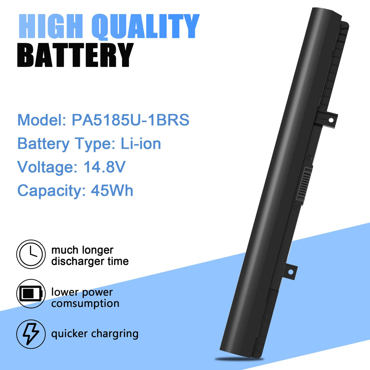 QIOUZW PA5185U-1BRS Laptop Battery for Toshiba Satellite C55 C55D C55T S55 S55T L55 C50-B L55T L55D C55-B C55-B5200 C55-B5299 C55-B5300 C55-B5302