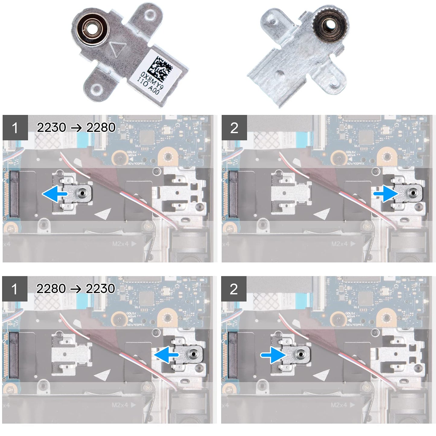 Deal4GO M.2 SSD Support Bracket Solid-State Drive Mounting Metal X8MY9 0X8MY9 for Dell G15 5510 5511 5515 2021