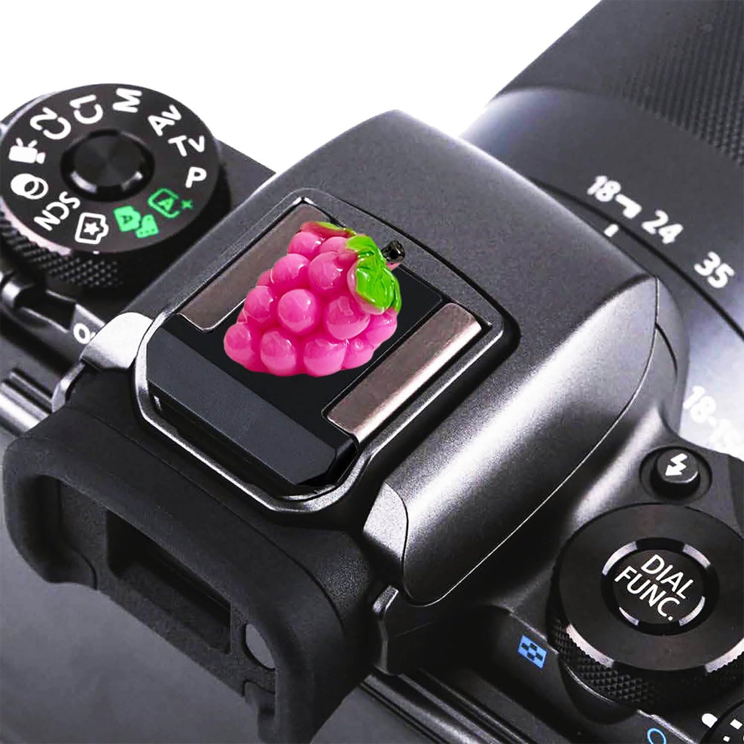 Camera Hot Shoe Cover, Cute Hot Shoe Cap, Hot Shoe Protector Compatible with Sony Fujifilm Fuji Canon Nikon Pentax Leical Panasonic (2pcs Grape Peach)
