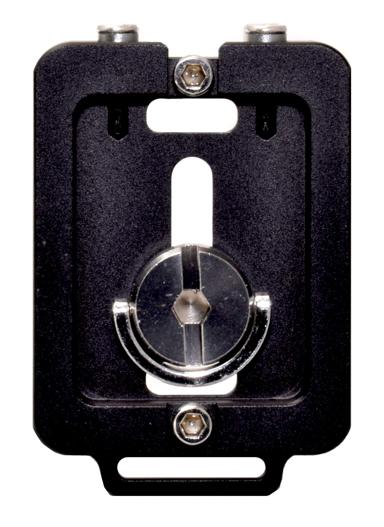 AOKA UP50 50mm Arca Compatible QR Plate w Strap Boss, Pivoting Backstop, D-Ring Screw & Safety Screws