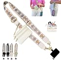 DANONI Clip and Go Strap for Phone with Wallebt Crossody,Phone Strap with Zippered Pouch,Adjustable Phone Strap Crossbody (Beige 1pc)