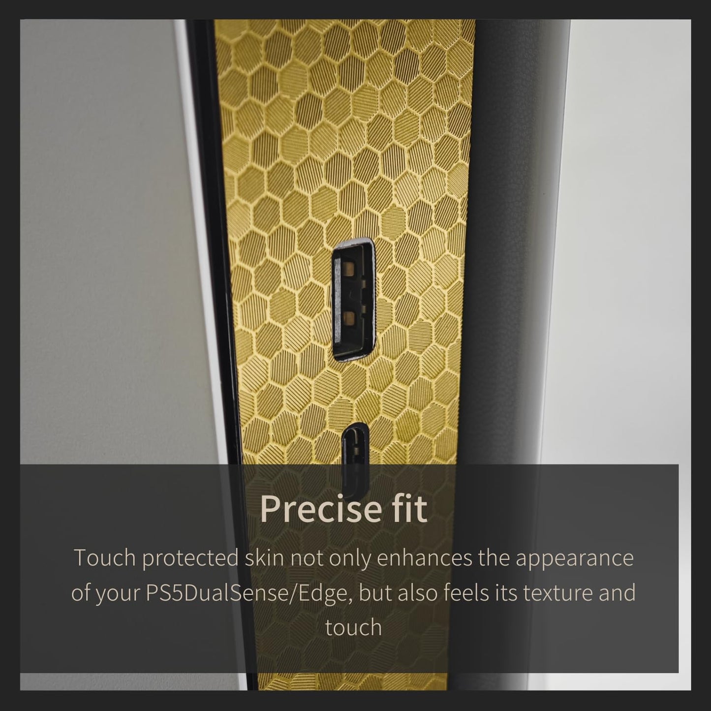 Luck&Link PS5 Console Center Part Protection Texture Sticker, Broken Diamonds - Black, Vinyl, Scratch Resistant, Fits Perfectly, Easy to Apply