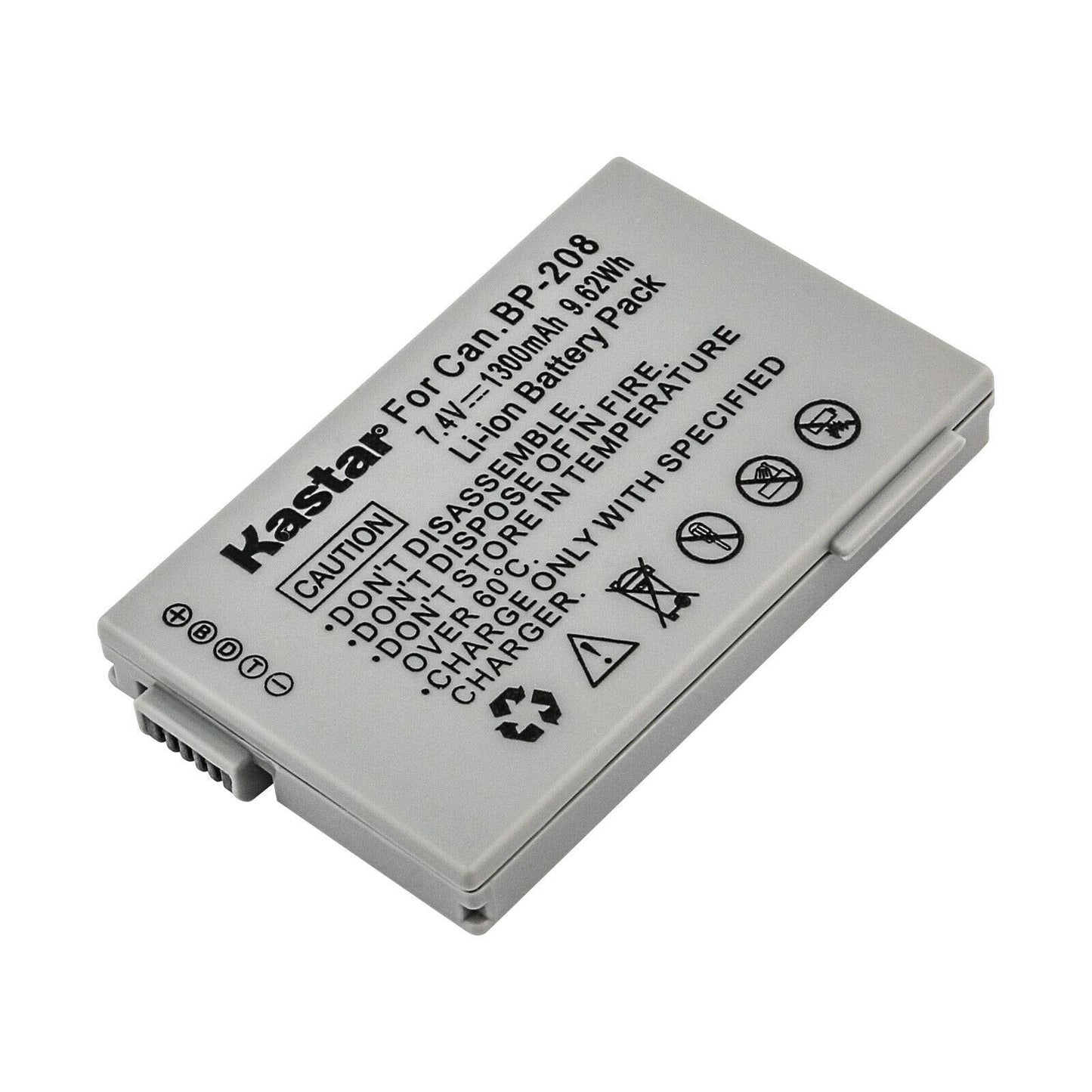 Kastar 3-Pack Battery and LTD2 USB Charger Replacement for Canon BP-208 BP208 BP-208DG Battery, Canon DC10, DC19, DC20, DC21, DC22, DC40, DC50, DC51