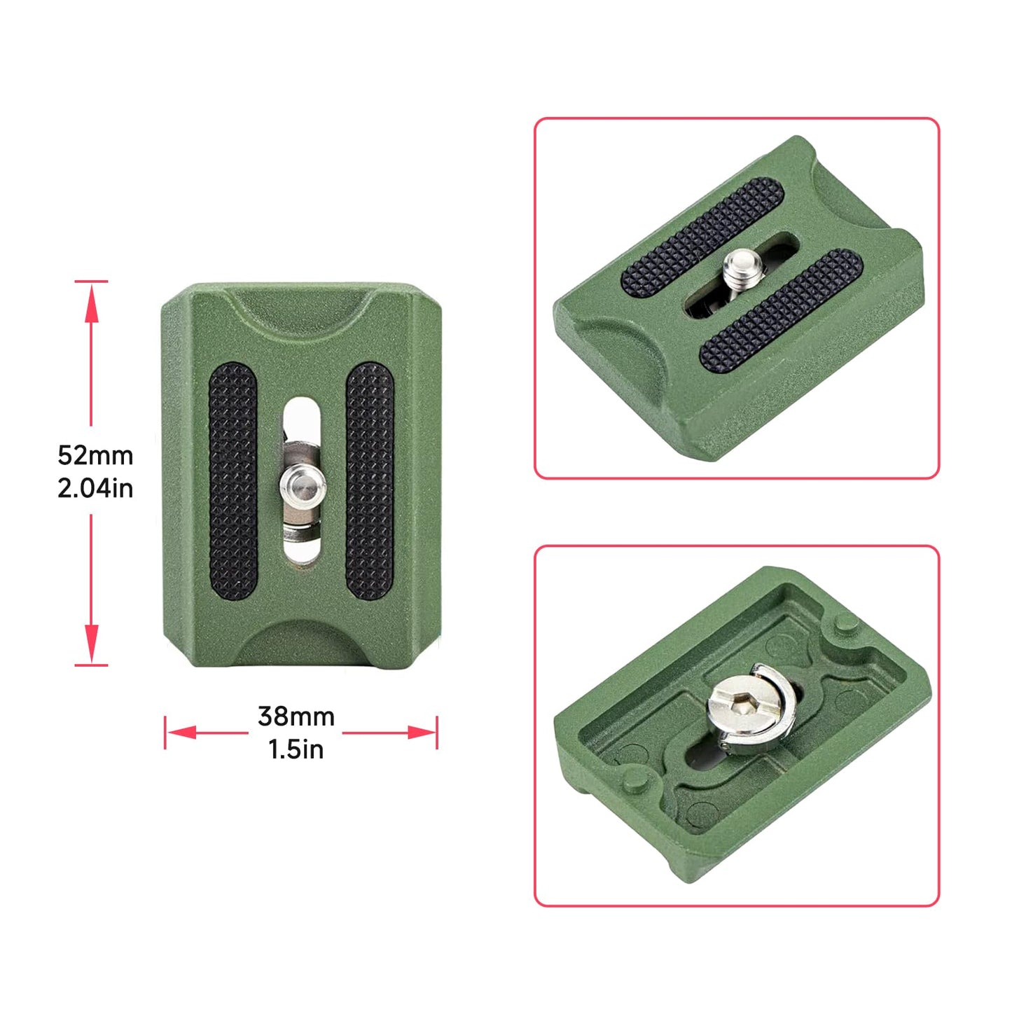 Avella V1 DSLR Camera Tripod Ball Head 38MM, 360 Degree Swivel,U-Shaped Groove Design, for Canon Nikon Sony Olympus Panasonic DSLR Camera-Green