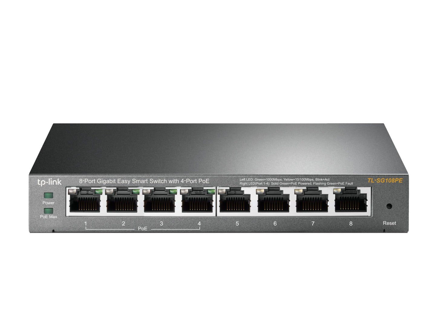 TP-Link TL-SG108PE V3 | 8 Port Gigabit PoE Switch | Easy Smart Managed | 4 PoE+ Ports @64W | Plug & Play | Sturdy Metal w/ Shielded Ports | Fanless |