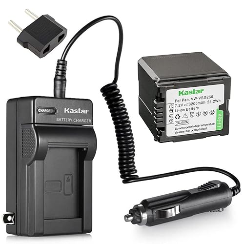 Kastar Battery 1-Pack + Charger Kit for VW-VBG260 AG-AC7 AG-AF100 AG-HMC40 AG-HMC80 AG-HMC150 HDC-HS250 HDC-HS300 HDC-HS700 HDC-SD600 HDC-SD700
