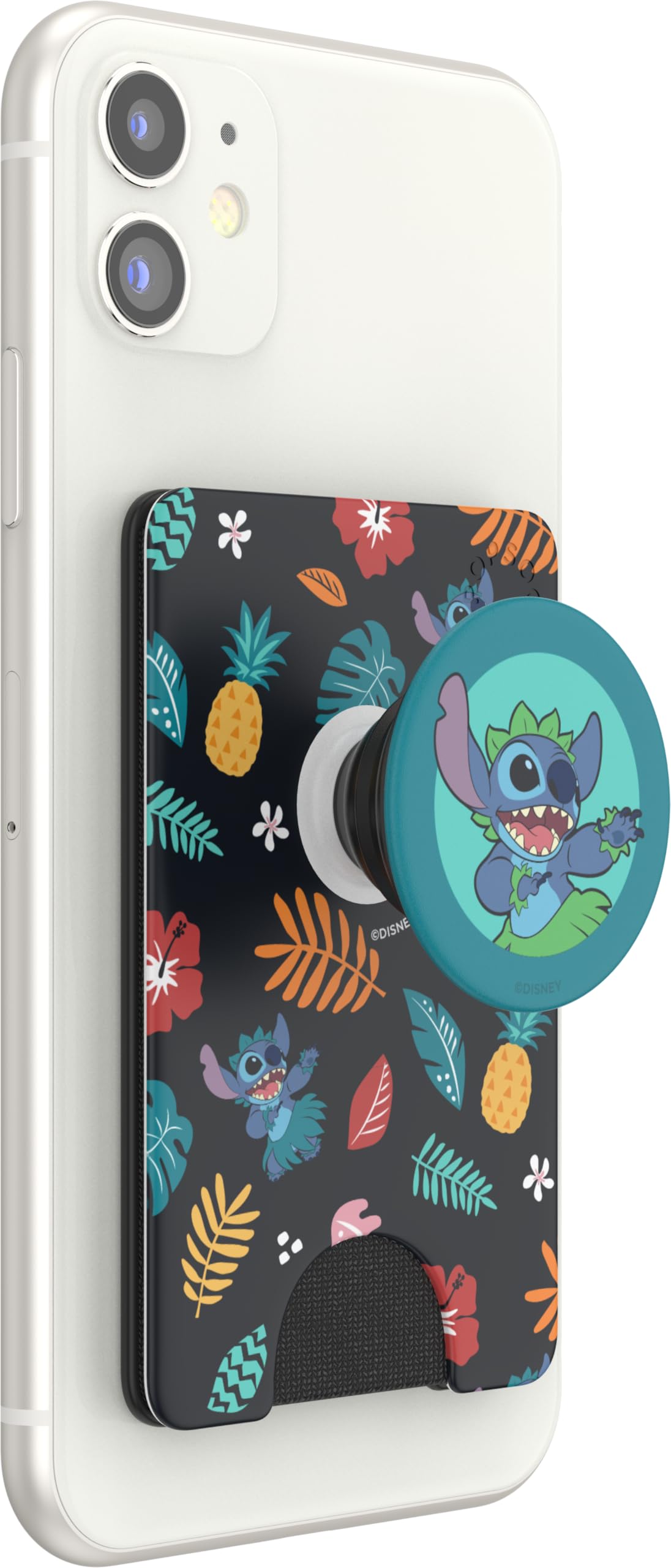 PopSockets Adhesive Phone Wallet and Card Holder with Grip, Disney - Stitch Aloha Pattern