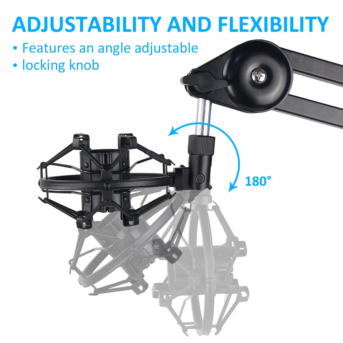 SUNMON SM58 Microphone Shock Mount Holder for Reduces Vibration and Noise, Suitable for Shure SM58-LC, SM58-CN Cardioid Dynamic Vocal Mic