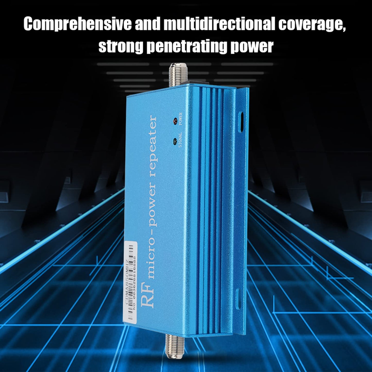 RF Micro Power Repeater Amplifier Booster with Intelligent Chip, Stable Performance, 10m Sucker Cable, Small Antenna Set
