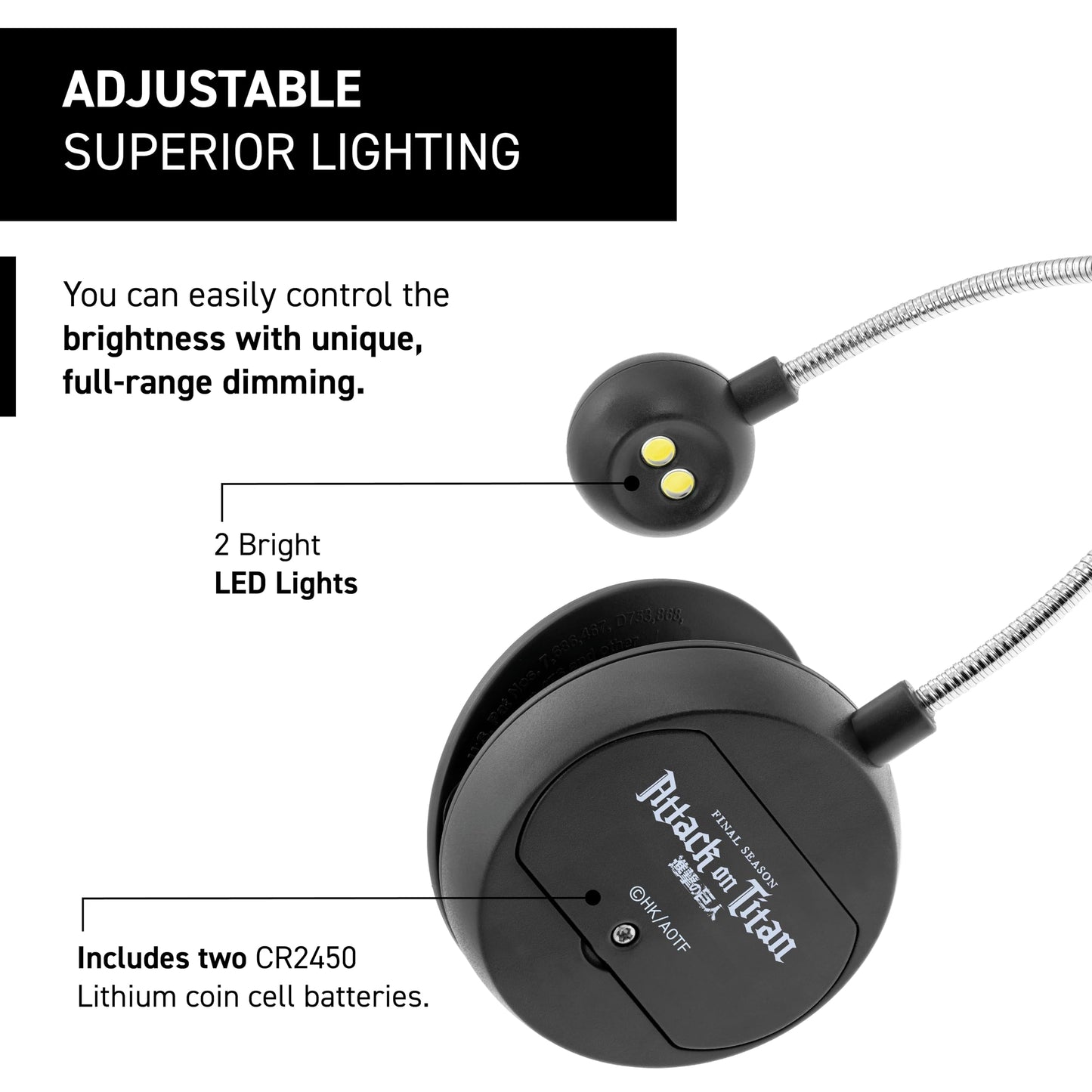 WITHit Clip On Book Light - Dimmable LED Reading Light for Books and eBooks, Reduced Glare, Portable, Cute Bookmark Light for Kids & Adults, Batteries
