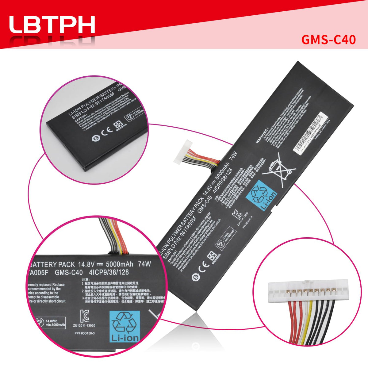 LBTECH GMS-C40 Compatible Laptop Battery Replacement for Razer Blade Pro 2013 2015 17 RZ09-0099 RZ09-00991101 RZ09-00991102 RZ09-0117 RZ09-01171E11