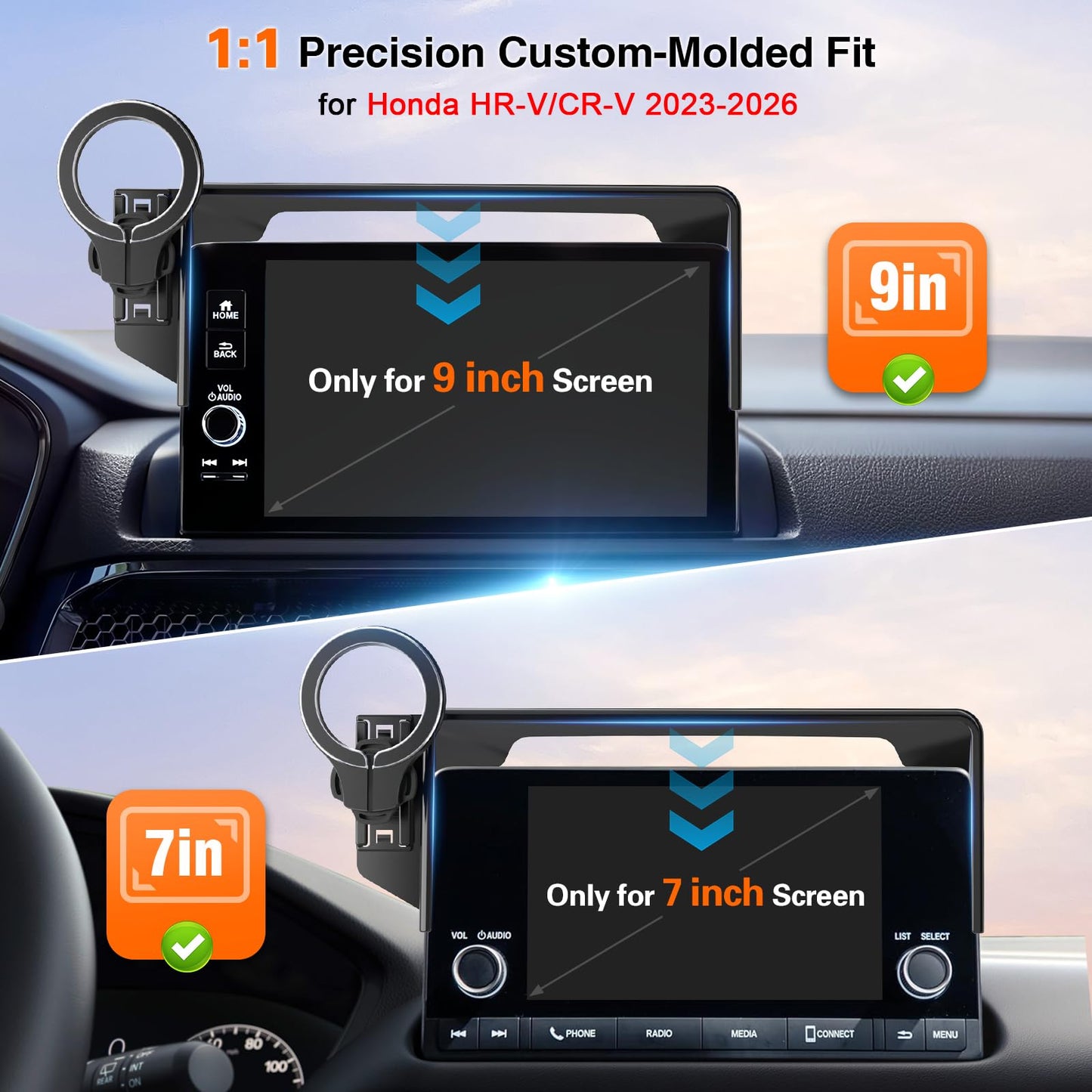 pop-tech Car Phone Holder for Honda CR-V HR-V 2023 2024 2025 2026: for MagSafe Magnetic Cell Phone Mount for HRV CRV Accessories 7/9 inch Screen