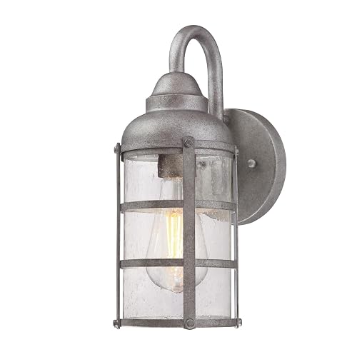 Westinghouse 6357700 Rezner One-Light Outdoor Wall Fixture, Galvanized Steel