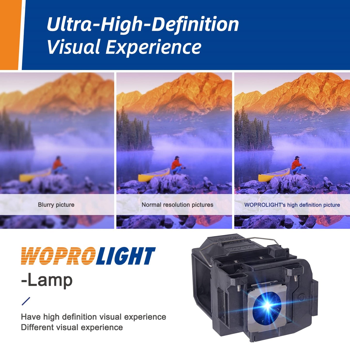 Woprolight V13h010l85 for Epson-elplp85 PowerLite Home Cinema 3700 3900 3800 3500 3100 3000 3600e EH-TW6700 EH-TW6600W EH-TW6600 Replacement Projector