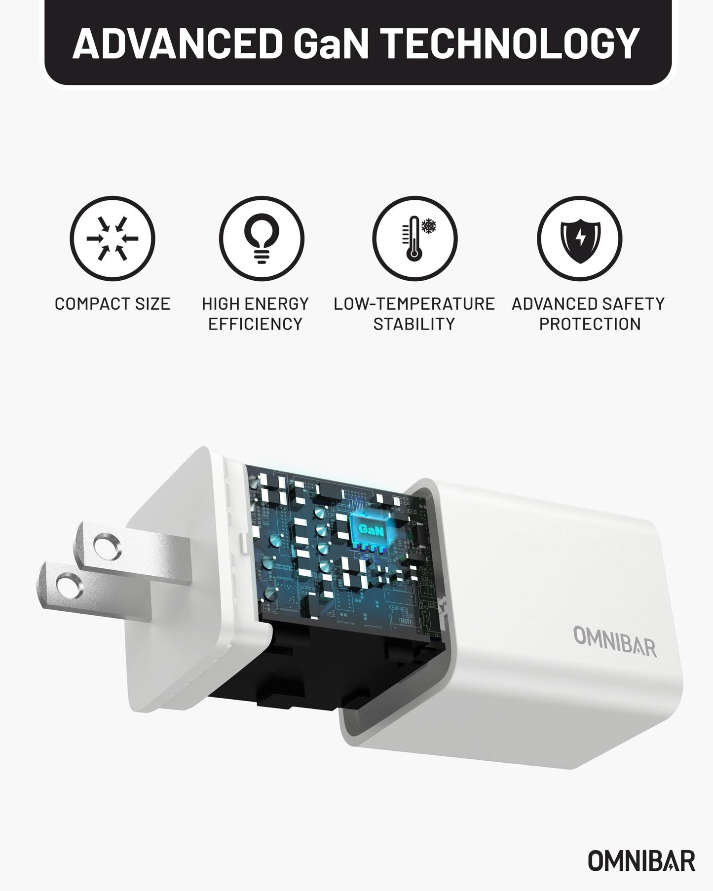 Omnibar iPhone 17/16 Charger, 2-Pack 20W GaN PD 3.0 PPS Fast USB C Charger Block, Compact Type C Power Adapter for iPhone 15/14/13/12, Samsung Galaxy