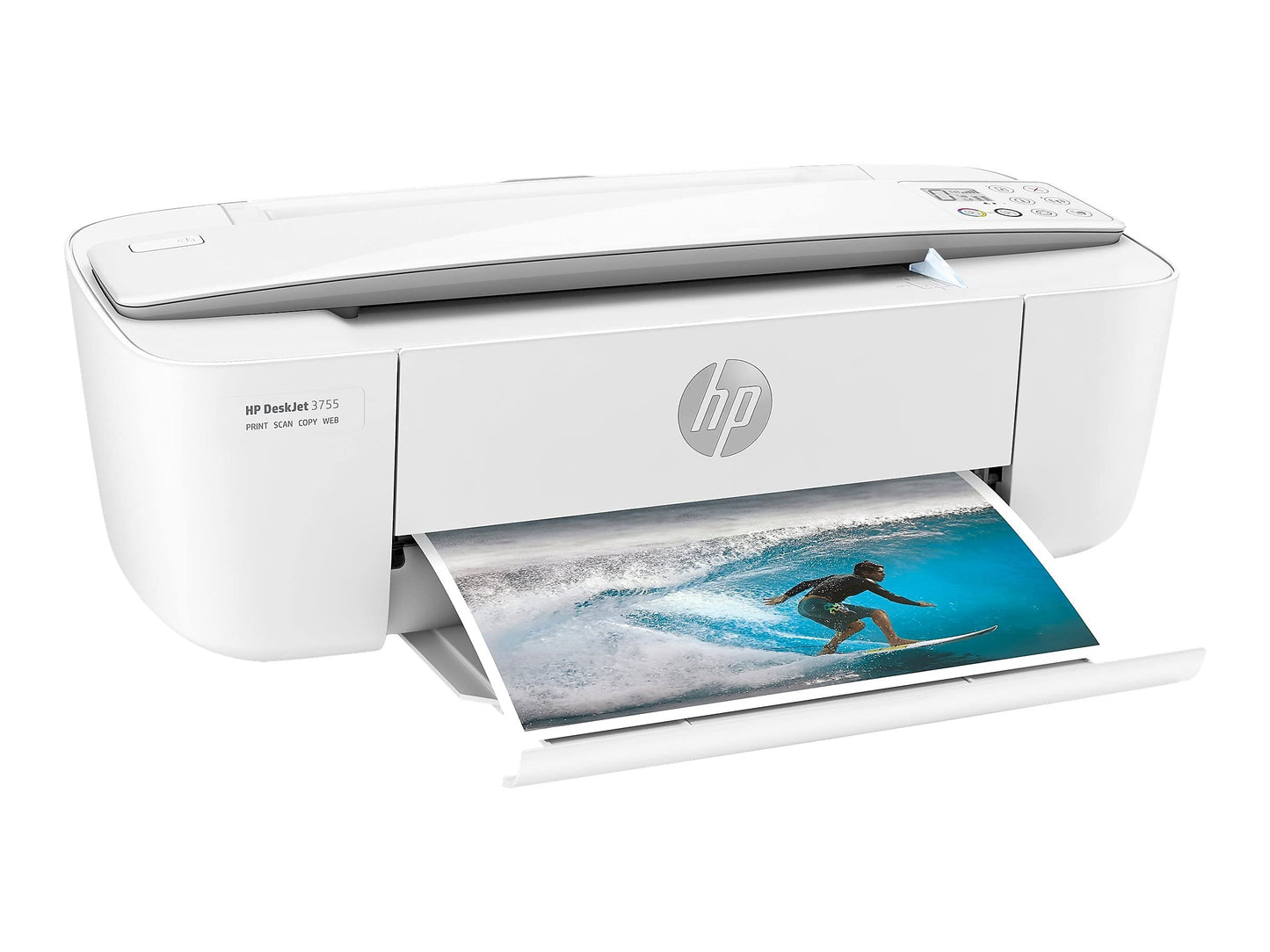 HP DeskJet 3755 Compact All-in-One Wireless Printer, Instant Ink, Works with Alexa - Stone Accent (J9V91A)
