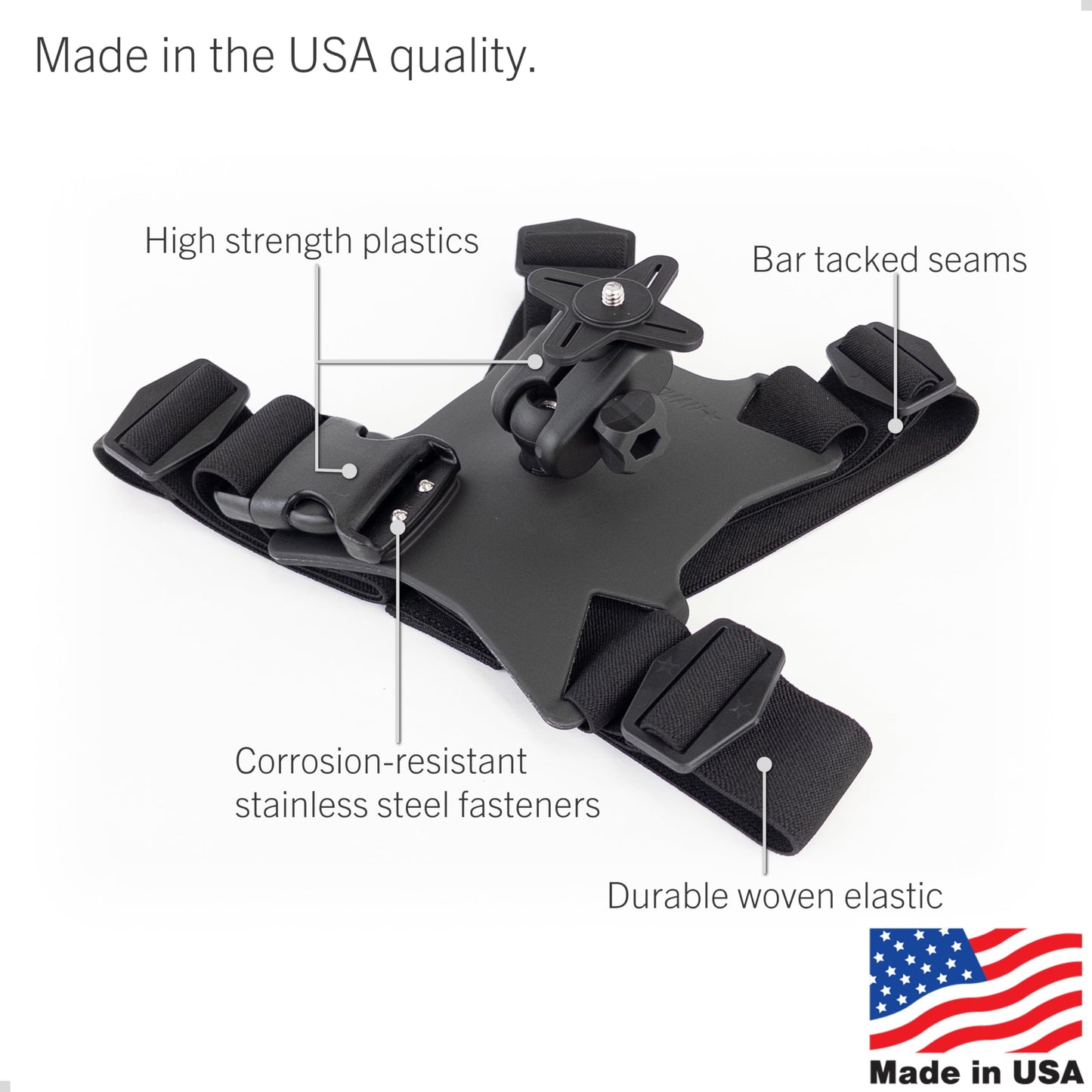 STUNTMAN High Stability Chest Mount for Action Cameras with a Tripod Socket - fits Insta360 (X4, X3, X2, ONE RS 1-Inch 360), DJI (Osmo Pocket 3