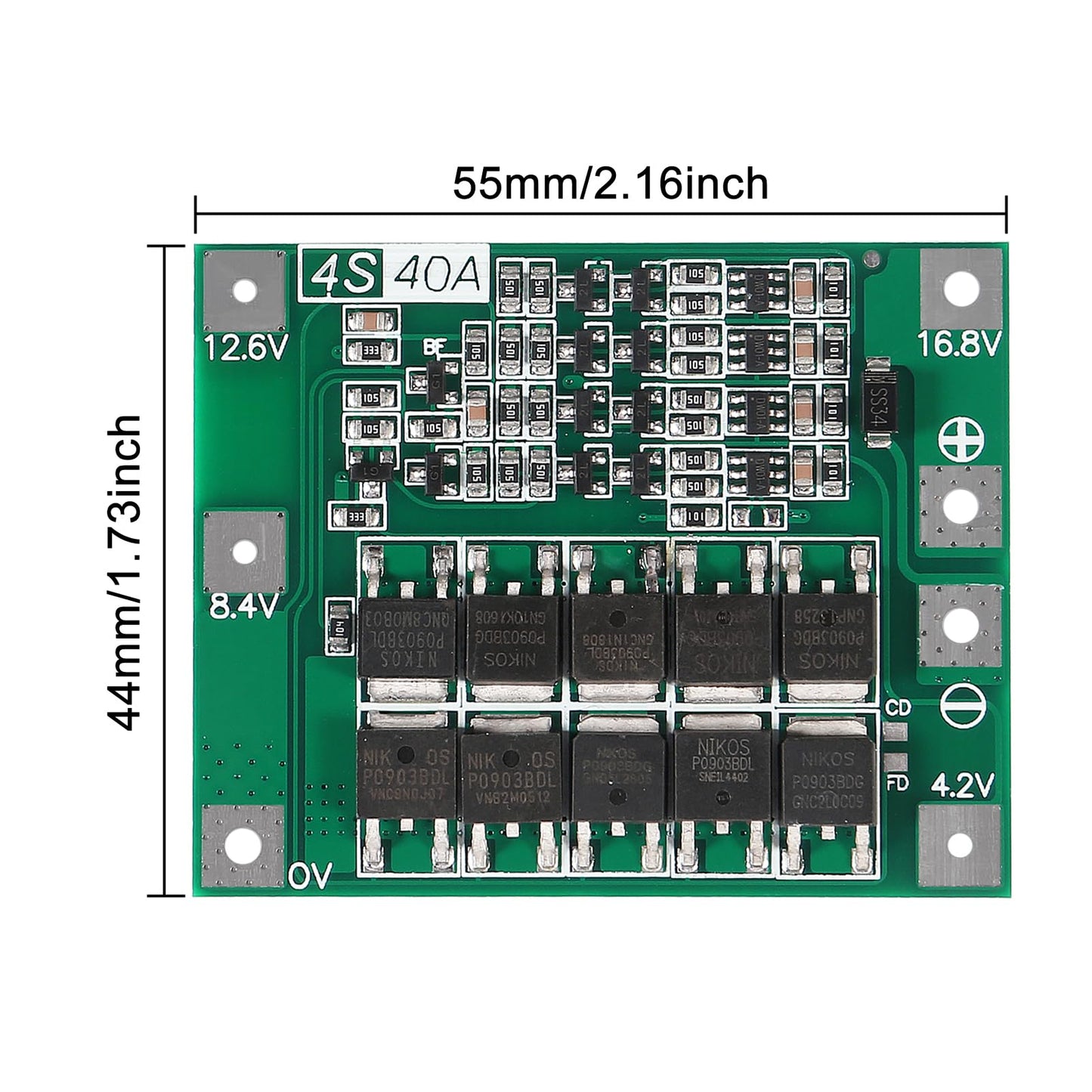 XIITIA 6pcs Enhanced 4S 40A 16.8V 18650 Lithium Battery Protection Board PCB BMS Charger Protection Circuit Balance Charging Module