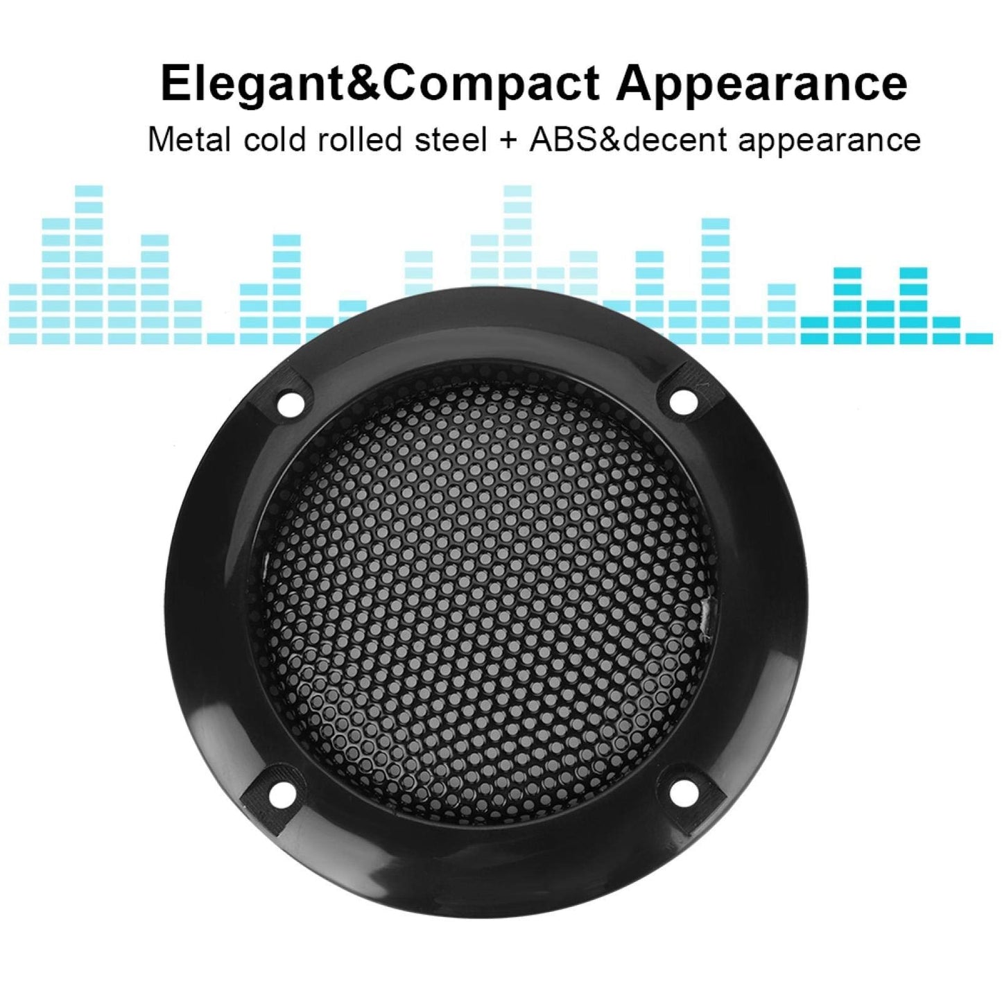 ASHATA Speaker Grill Cover,2 Inch Speaker Decorative Steel Mesh Circle,Shatter Car Speaker Protective Mesh Cover (Black)