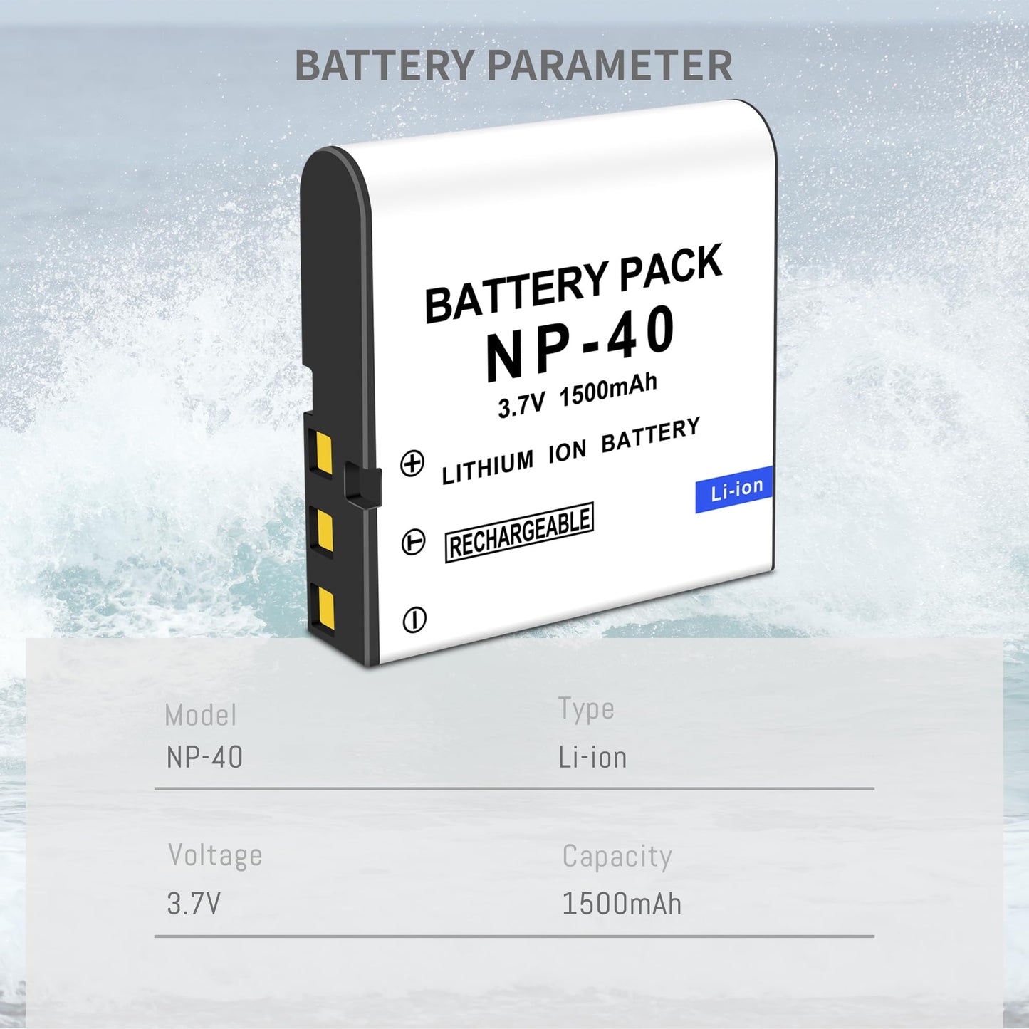 2-Pack NP-40 Battery with USB Dual-Channel Charger Compatible for Casio NP-40 Kodak LB-060,GE GB-60 Exilim EX-Z400, Exilim EX-FC100, Exilim