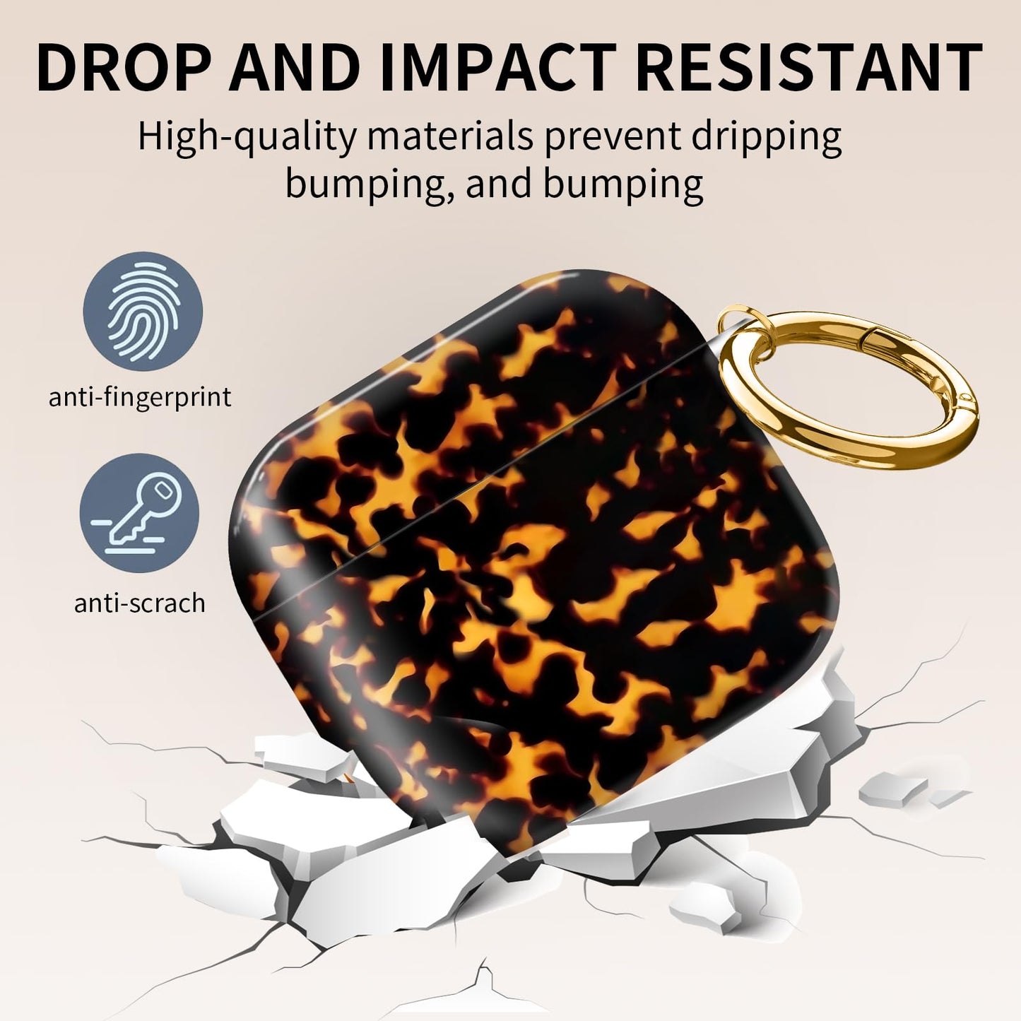 Compatible with AirPods 4th Generation Case 2024, Shockproof Cover with Golden Buckle for Women & Girls, Protective Anti-Drop Design(Cute Luxury