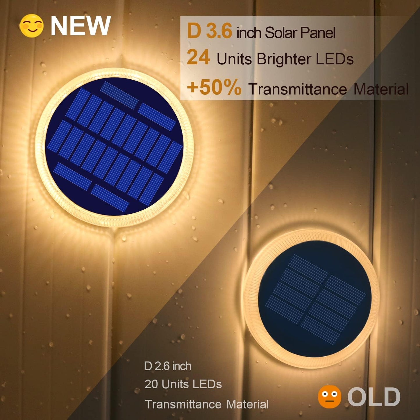 Solar Dock Lights Outdoor Waterproof Stick on Boat Deck Step Stair Driveway Lights Solar Powered for Outside Concrete Flat Disks Patio Ground RV