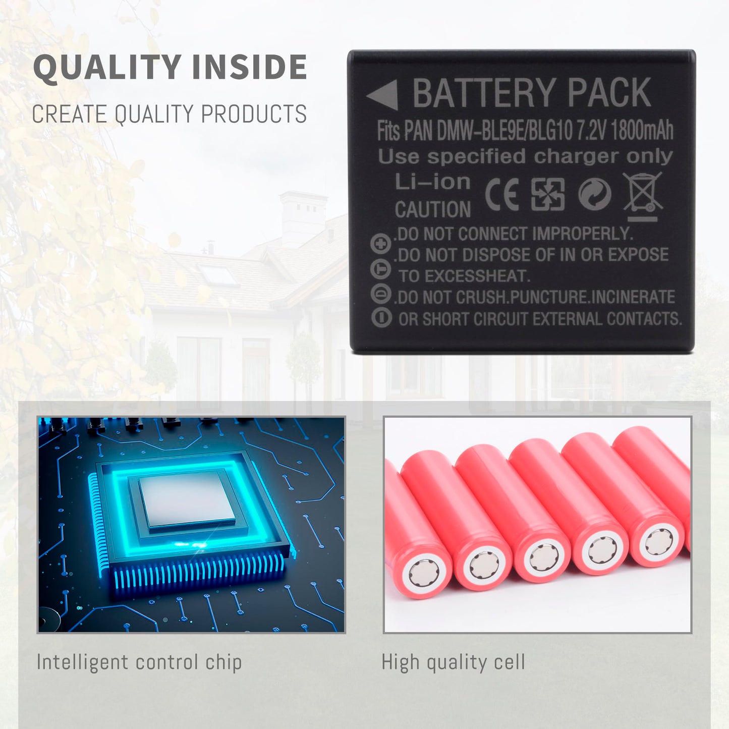 DMW-BLG10 DMW-BLG10PP DMW-BLE9 Battery 2 Pack Replacement Compatible for Panasonic DC-G100 DC-ZS80 DC-GX9 DC-LX100 II DC-ZS200 DC-ZS70 DMC-GX80