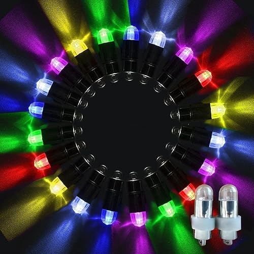 Magnoloran Led Balloon Lights, 20 Pack Multicolor LED Mini Submersible Waterproof Blinking Party Lights for Paper Lantern Balloon Wedding Halloween