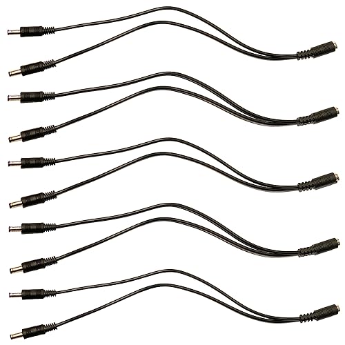 Keen Eye Inc. (5) Pack 2.1mm x 5.5mm DC Power Y Splitter Breakout Cable Female DC to 2 x Male DC Plug