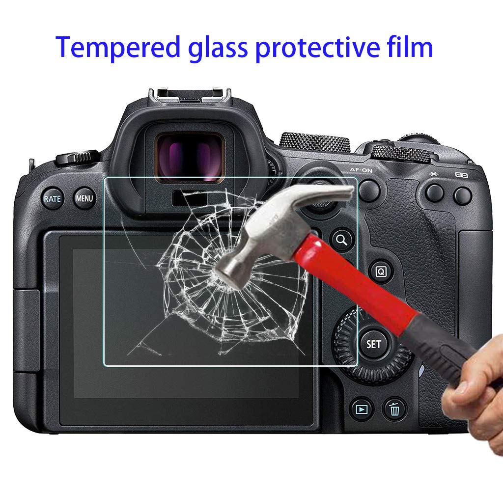 HUIPUXIANG Screen Protector for Canon EOS R7/R6 MarkII/R6 Camera(for Accessories) with Hot Shoe Cover Tempered Glass Film 0.3mm High Definition 9H