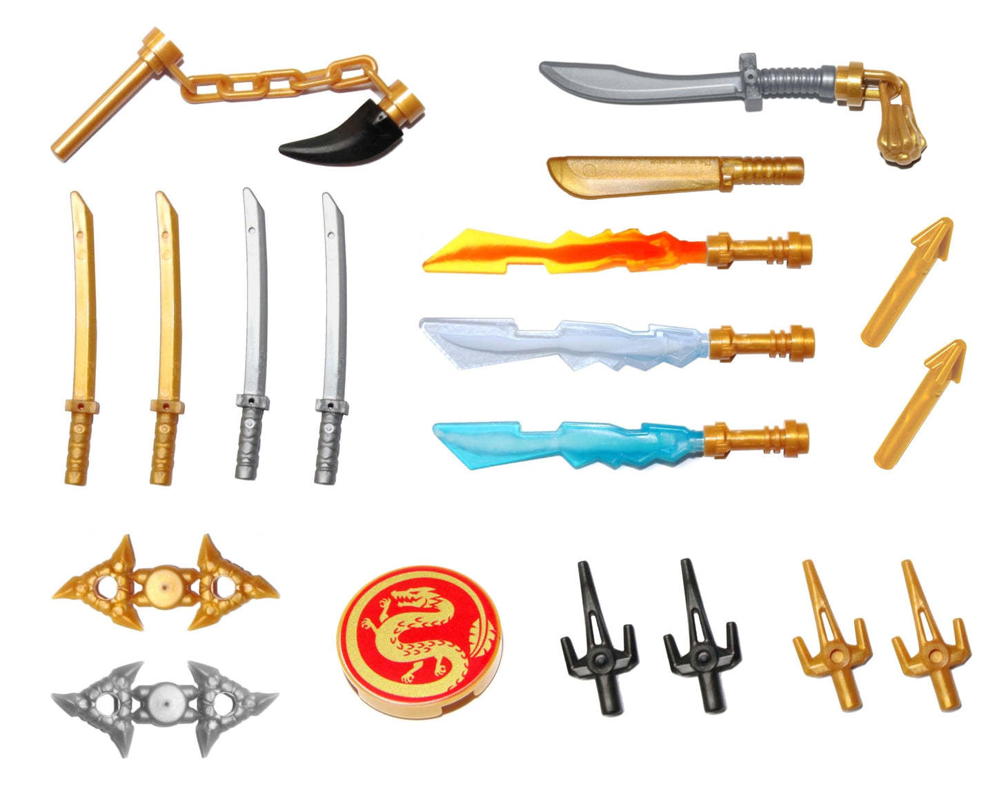 LEGO NINJAGO Weapons Pack with Display Stand - for All Minifigures, 24 pieces