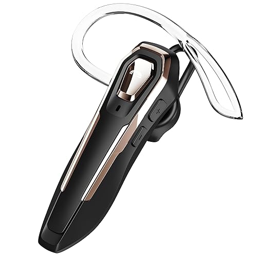 Single Ear Bluetooth Headset V5.4 Noise Canceling Microphone, Bluetooth Earpiece, 36Hrs Talk Time, Hands-Free Wireless Headset