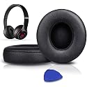 SoloWIT Ear Pads Replacement for Beats Solo 2 & Solo 3 On-Ear Headphones, Softer Protein Leather, Added Thickness - Black