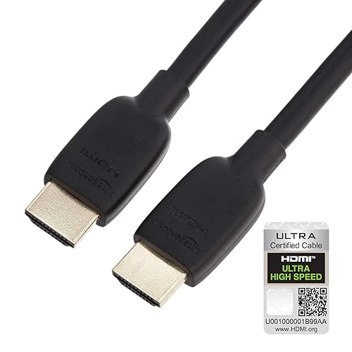 Amazon Basics HDMI Cable, 3 Feet, HDMI 2.1 to HDMI Cable (48Gbps), 8K@60Hz 4K@120Hz Certified Ultra High Speed, Black, Compatible
