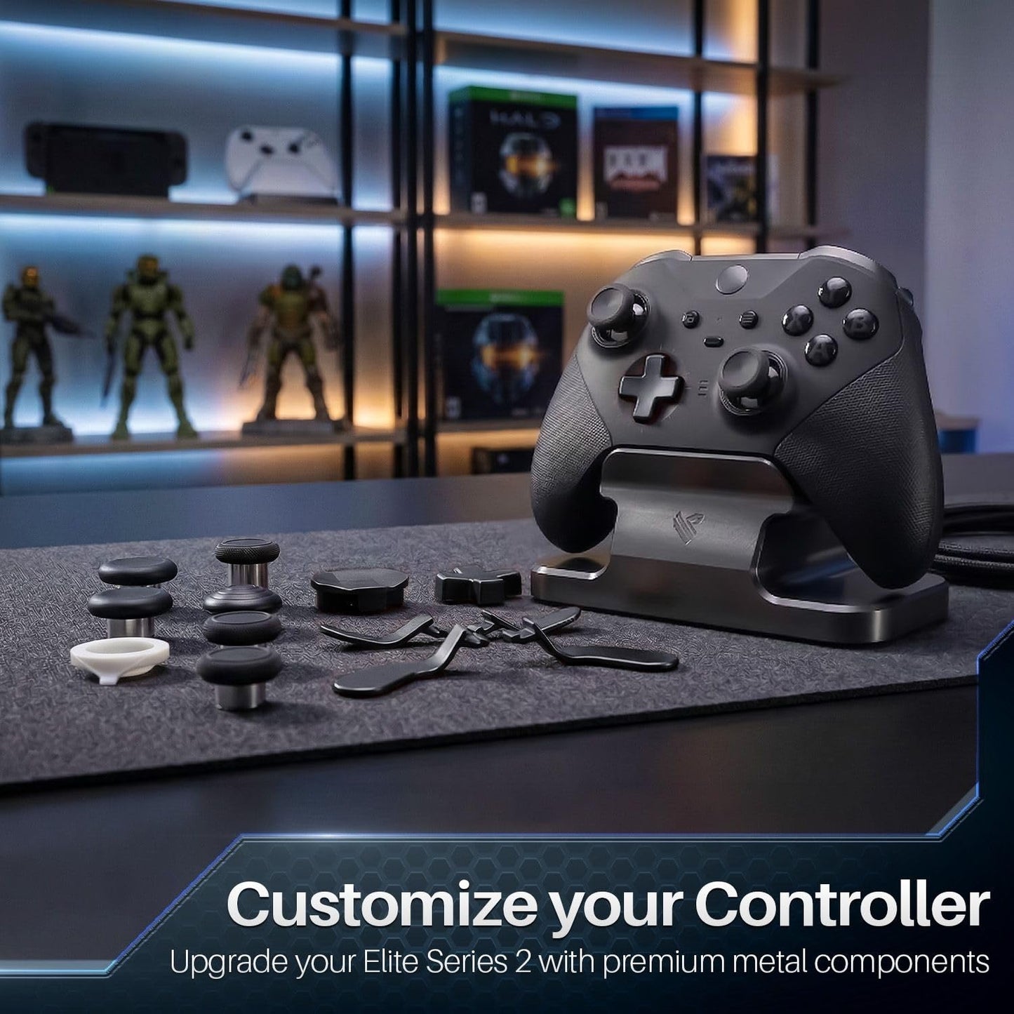 TNP 13 in 1 Accessories for Xbox Elite Controller Series 2 - Component Pack Kit Metal Thumbsticks, Paddles, D-Pads, Tool, Magnetic Replacement Parts