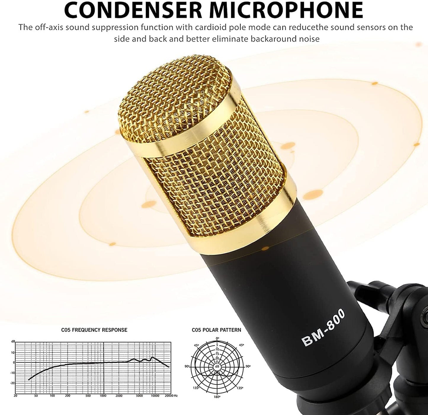 SINWE Podcast Microphone Bundle, BM-800 Condenser Mic with Live Sound Card Kit, Podcast Equipment Bundle with voice changer and Mixer functions for PC
