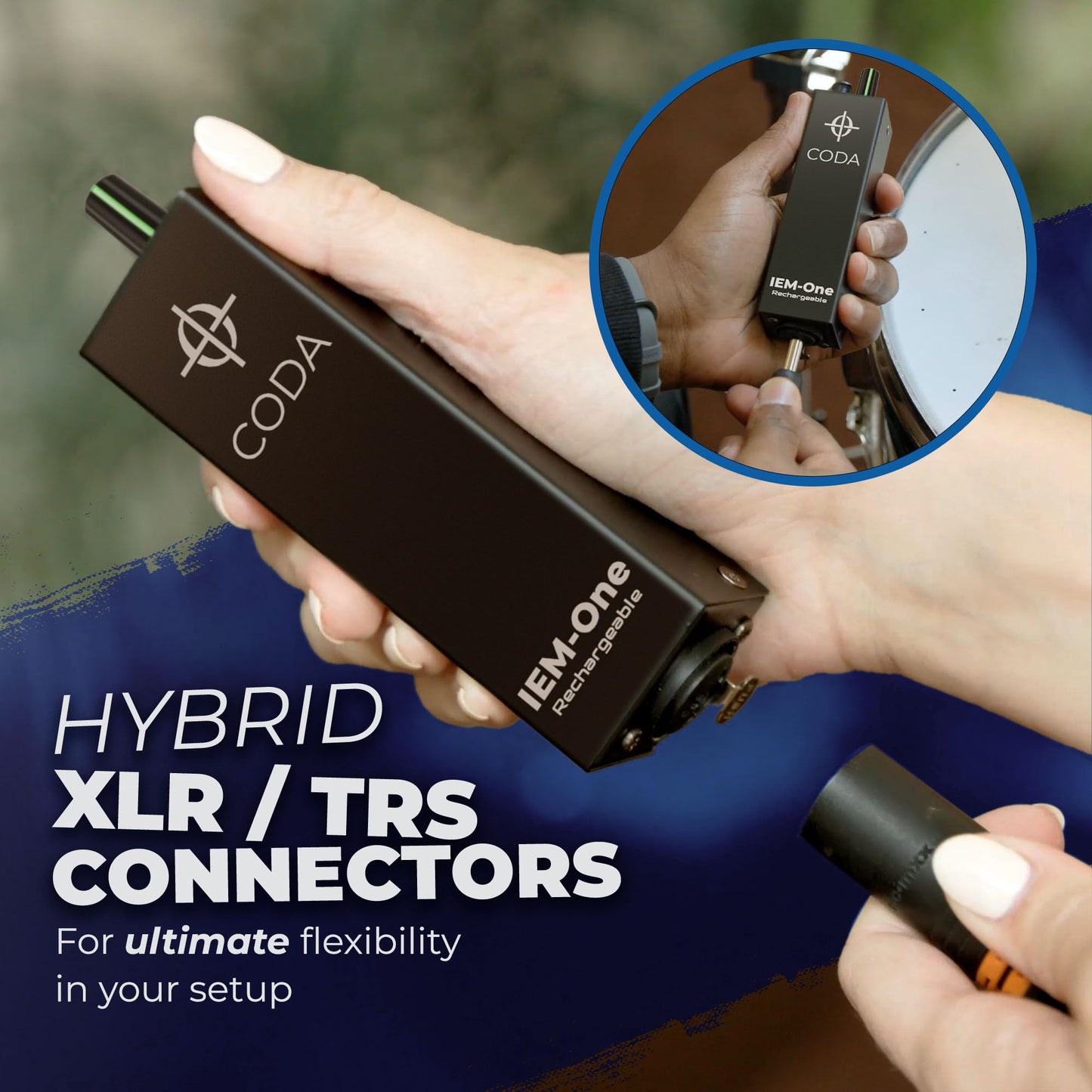 Wired in-Ear Monitor Amplifier - Single Channel Rechargeable Headphone Amp with USB-C, LED Volume Knob, XLR/TRS Inputs, Included Rechargeable AAA