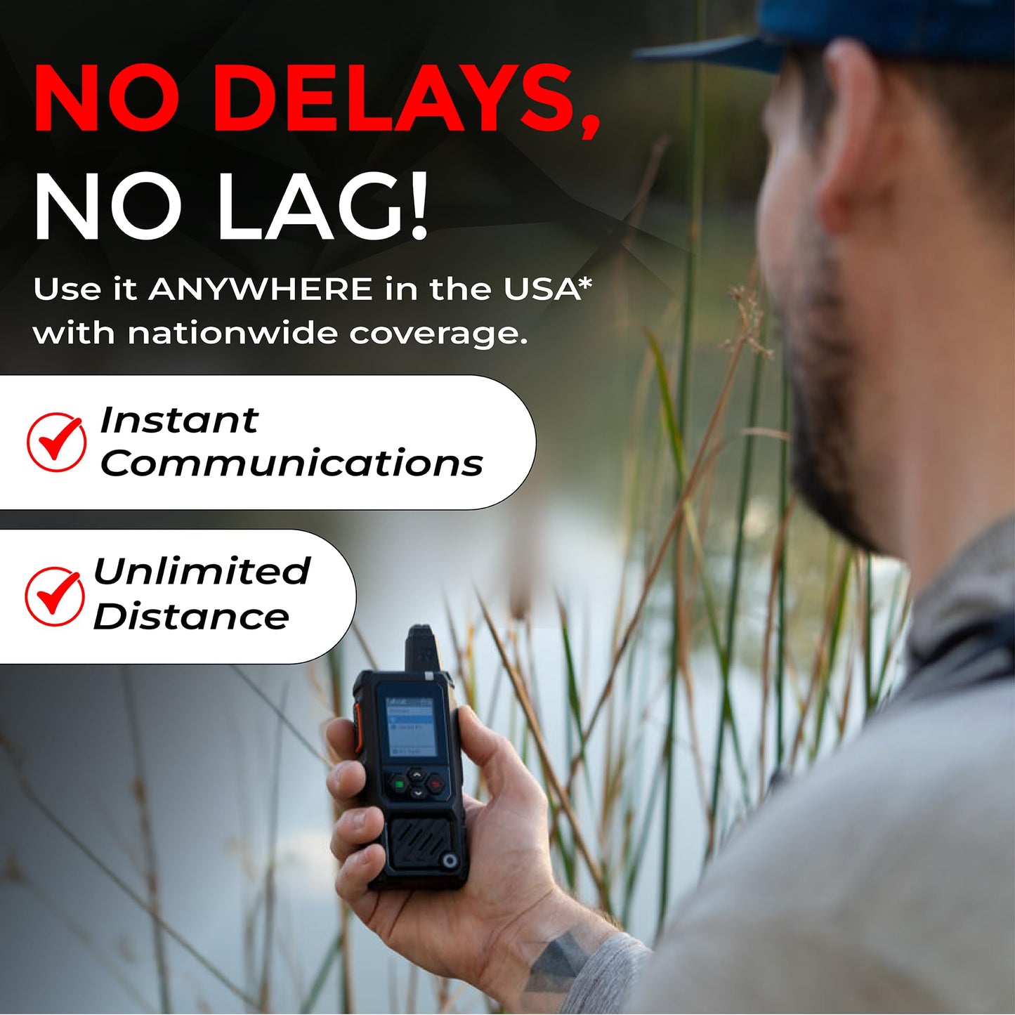 Rapid Radios RAD1- 2-Pack Waterproof Rugged LTE + Wi-Fi Rapid Radio - Nationwide Push-to-Talk Communication, IPX6 Weatherproof, Long Battery Life