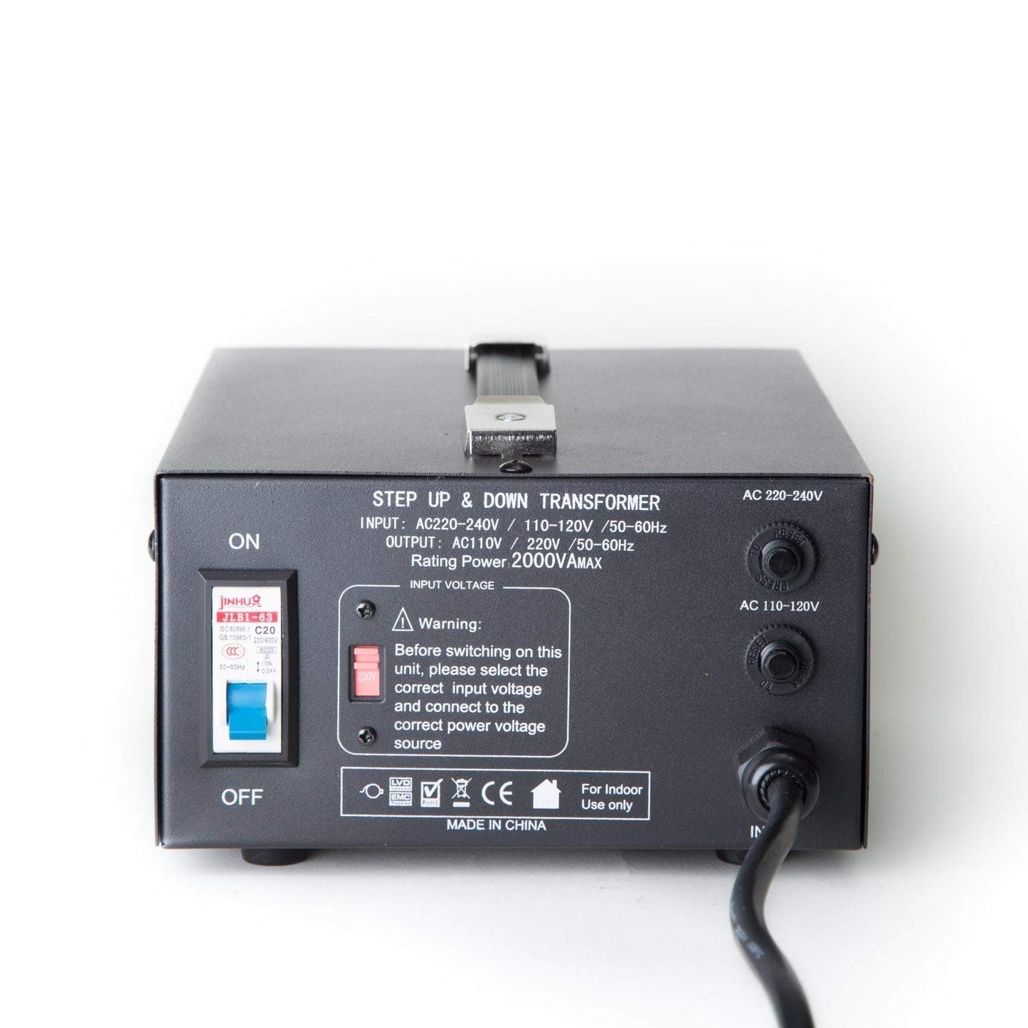 ELC T Series 2000 Watt Voltage Converter Transformer - Step Up/Down - 110v to 220v / 220v to 110v Power Converter - Circuit Breaker Protection, CE…