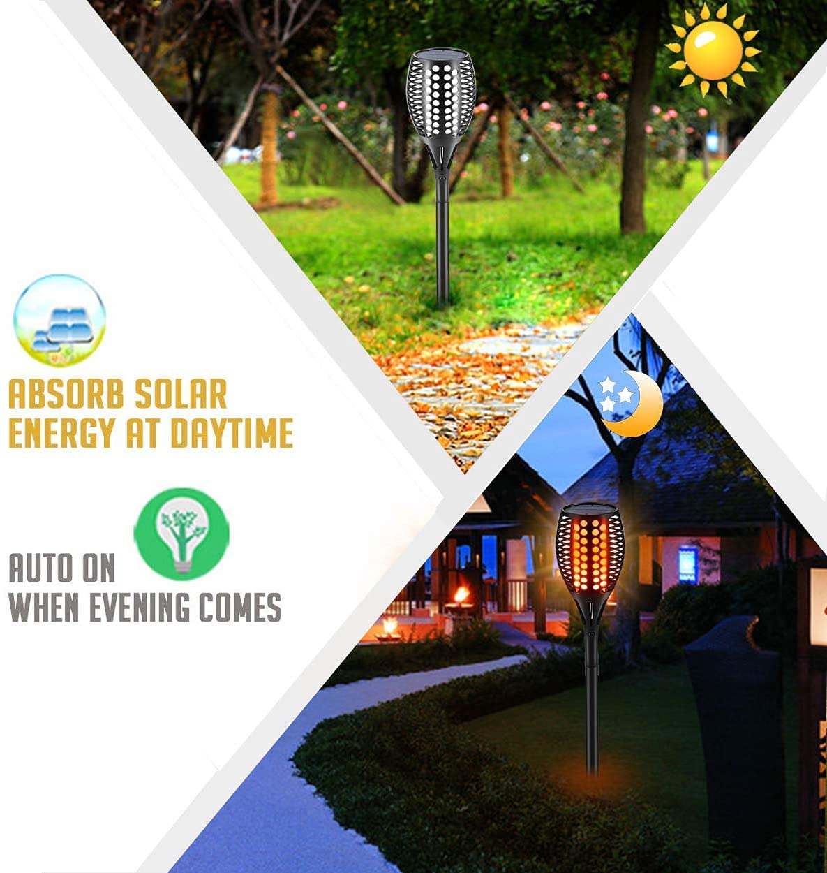 Aityvert Upgraded Larger Solar Torch Lights, Waterproof Outdoor Dancing Flames Light, Flickering Flames Garden Lights, Landscape Decoration Pathway